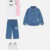 90s Vintage Logo Denim Kids Shirt