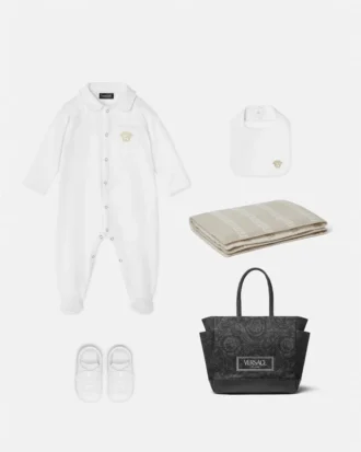 Baby Embroidered Cotton-Jersey Sleepsuit Set