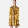 Barocco Silk Mini Shirt Dress