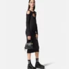 Baroque Buckle Cutout Midi Dress