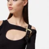 Baroque Buckle Cutout Midi Dress
