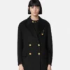 Cashmere-Blend Double-Breasted Peacoat