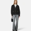 Cashmere-Wool Knit Boxy Cardigan