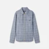 Checked Wool Flannel Zip Overshirt