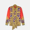 Cheetah Barocco Silk Lavalli&egrave;re Shirt
