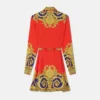 Cheetah Barocco Silk Mini Shirt Dress