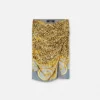 Cheetah Foulard Draped Midi Skirt
