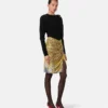 Cheetah Foulard Draped Midi Skirt
