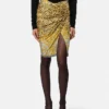 Cheetah Foulard Draped Midi Skirt