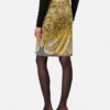 Cheetah Foulard Draped Midi Skirt