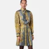 Cheetah Foulard Silk Lavalli&egrave;re Mini Dress