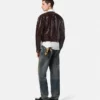 Croc-Effect Patent Leather Jacket