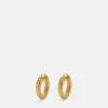 Crystal Metal Mesh Hoop Earrings