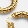 Crystal Metal Mesh Hoop Earrings
