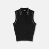Embellished Cashmere-Blend Knit Vest