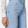 Embellished High-Waist Regular-Fit Jeans