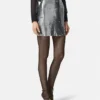 Embellished Metal Mesh Mini Skirt