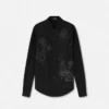Embroidered Coral Theatre Shirt