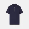Embroidered Cotton-Piqu&eacute; Half-Zip Polo