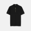 Embroidered Cotton-Piqu&eacute; Half-Zip Polo