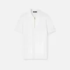 Embroidered Cotton-Piqu&eacute; Half-Zip Polo