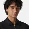 Embroidered Cotton-Piqu&eacute; Half-Zip Polo
