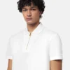 Embroidered Cotton-Piqu&eacute; Half-Zip Polo