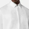 Embroidered Cotton-Poplin Evening Shirt