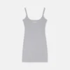 Embroidered Ribbed Cotton Mini Dress