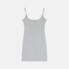 Embroidered Ribbed Cotton Mini Dress