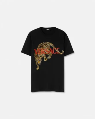 Embroidered Versace Leopard T-Shirt