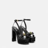Gianni Ribbon Croc-Effect Sandals 140 mm