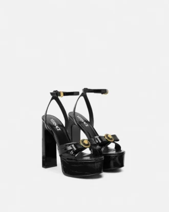 Gianni Ribbon Croc-Effect Sandals 140 mm