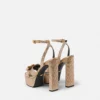 Gianni Ribbon Embellished Satin Sandals 140 mm