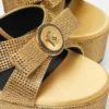 Gianni Ribbon Embellished Satin Sandals 140 mm