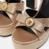 Gianni Ribbon Embellished Satin Sandals 140 mm