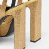 Gianni Ribbon Embellished Satin Sandals 140 mm