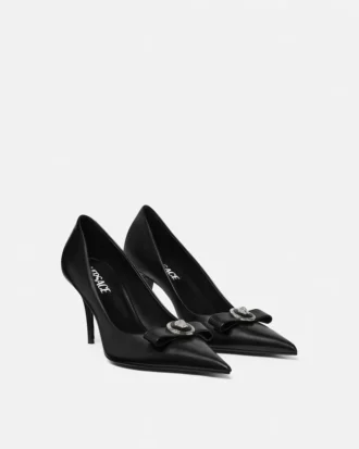 Gianni Ribbon Leather Pumps 85 mm