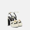 Gianni Ribbon Leather Sandals 140 mm