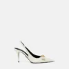 Gianni Ribbon Leather Slingbacks 85 mm