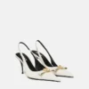 Gianni Ribbon Leather Slingbacks 85 mm