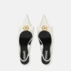 Gianni Ribbon Leather Slingbacks 85 mm