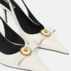 Gianni Ribbon Leather Slingbacks 85 mm