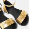Gianni Ribbon Metallic Kids Sandals