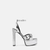 Gianni Ribbon Metallic Sandals 140 mm