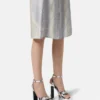 Gianni Ribbon Metallic Sandals 140 mm