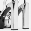 Gianni Ribbon Metallic Sandals 140 mm