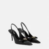 Gianni Ribbon Patent Slingbacks 85 mm