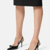 Gianni Ribbon Patent Slingbacks 85 mm
