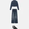 Glitter Logomania Wide-Leg Jeans